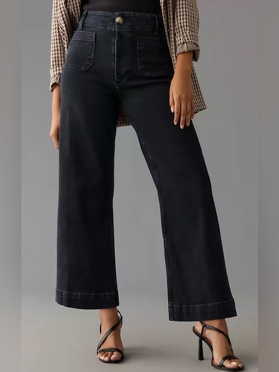 Anthropologie Denim - Anthropologie | Pilcro | Black The Skipper Wide-Leg High Rise Denim Jean size 28